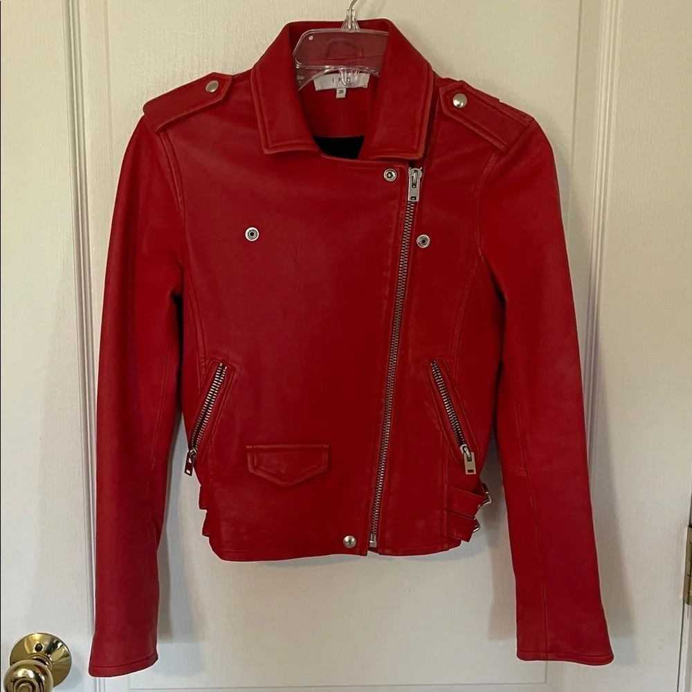 IRO Red Moto Jacket